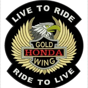 Nášivka Live to Ride Gold Wing - velká Výhodná Nabídka