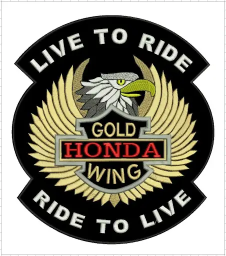 Nášivka Live to Ride Gold Wing - velká Výhodná Nabídka