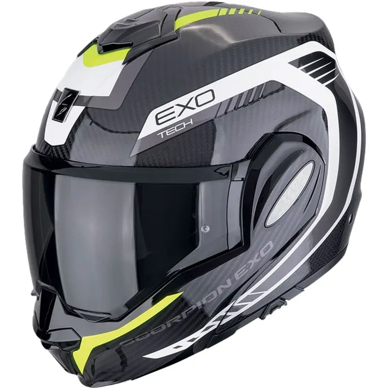 Překlápěcí helma na motorku Scorpion EXO-TECH EVO CARBON COSY černo-fluo žlutá Časově Omezené