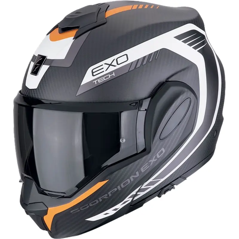 Překlápěcí helma na motorku Scorpion EXO-TECH EVO CARBON COSY matná černo-oranžová Cenový Hit