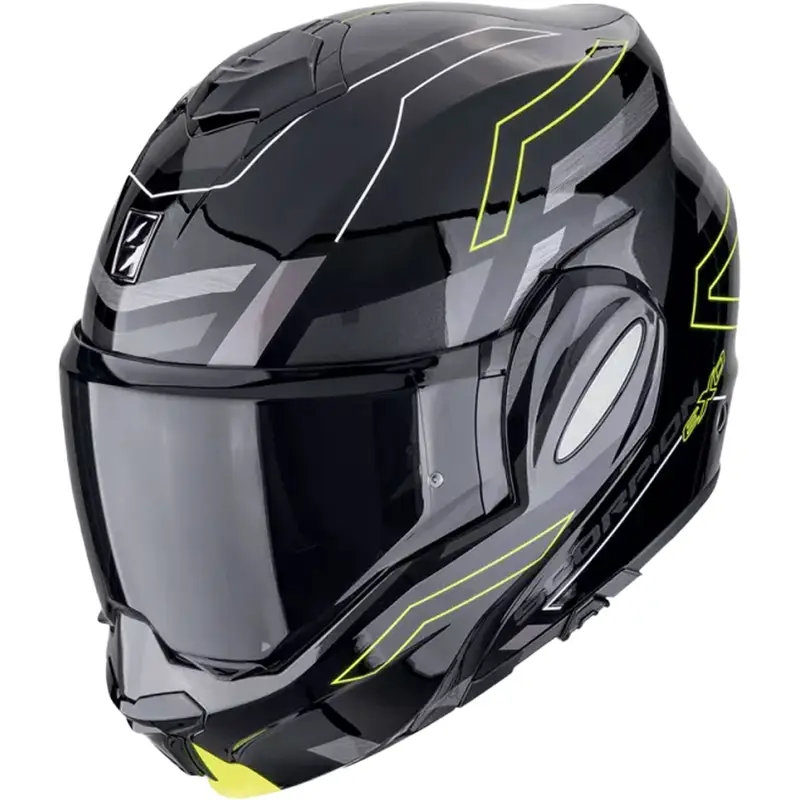 Omezená Nabídka Překlápěcí helma na motorku Scorpion EXO-TECH EVO CONQUER černo-fluo žlutá