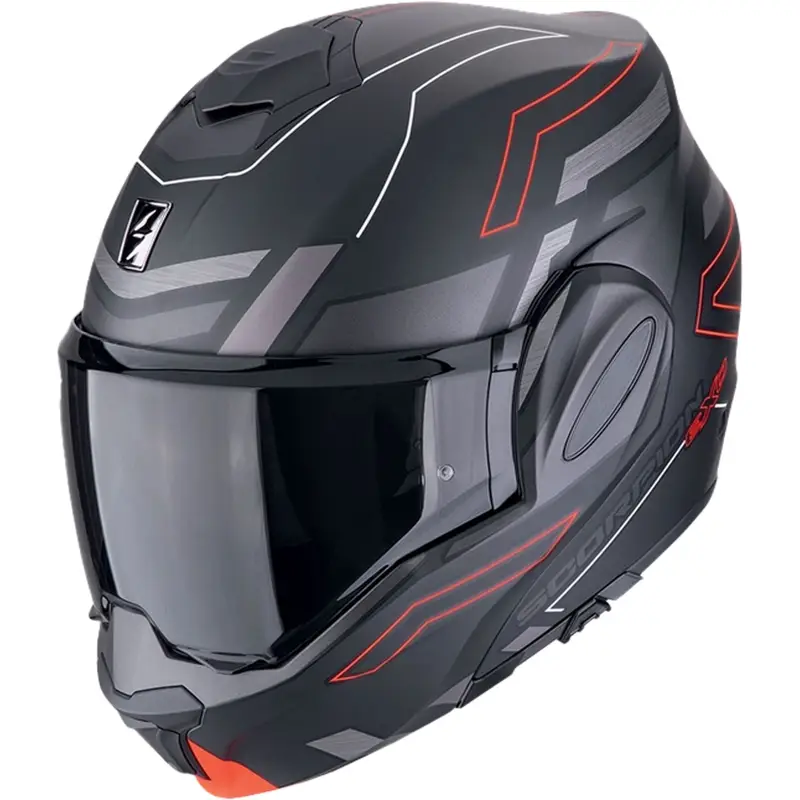 Vysoce Kvalitní Překlápěcí helma na motorku Scorpion EXO-TECH EVO CONQUER matná černo-červená