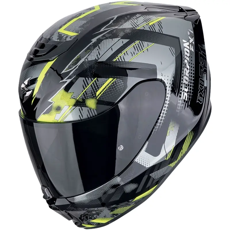 Akce Integrální helma na motorku Scorpion EXO-391 CLUTTER černo-fluo žlutá