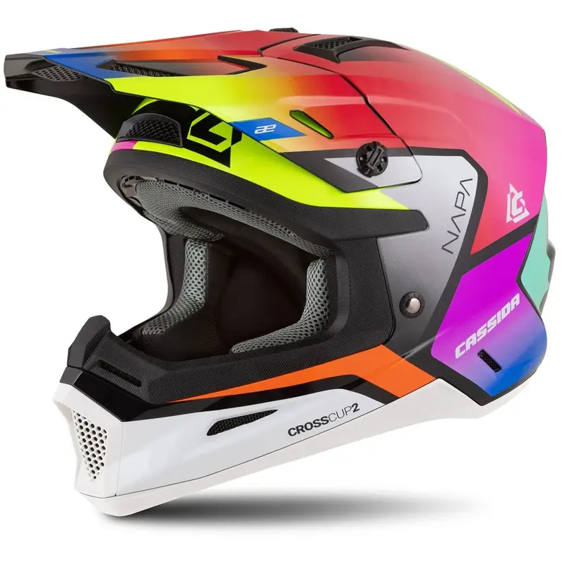 Časově Omezené Motokrosová helma na motorku Cassida Cross Cup 2 Napa perleťová multicolor
