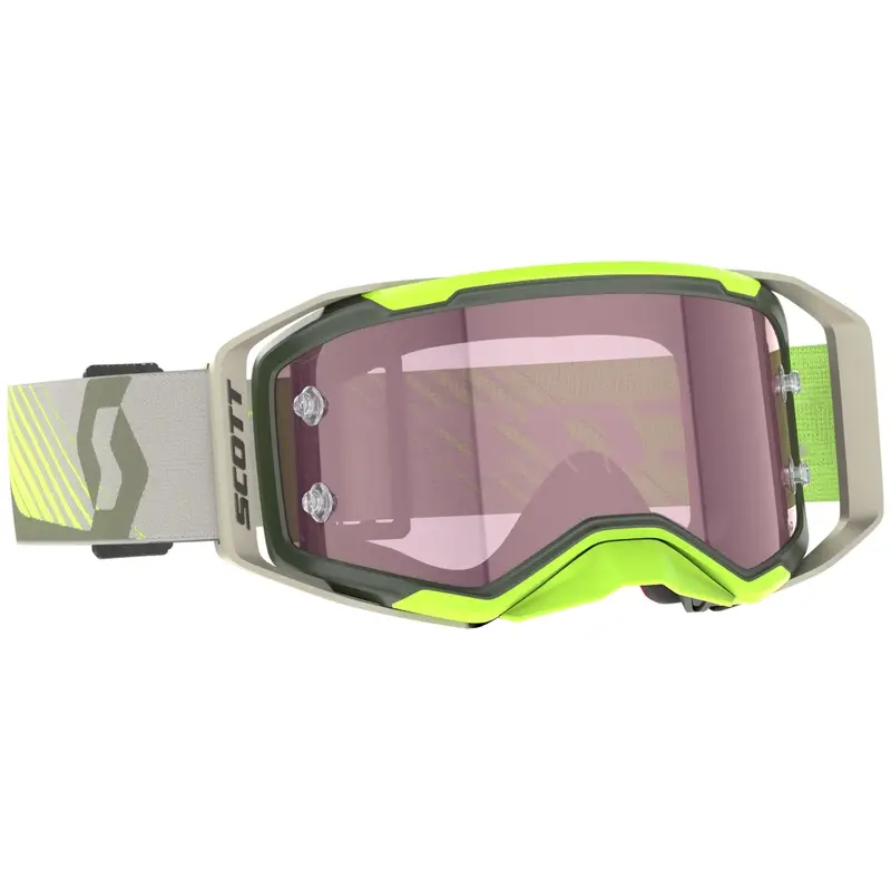 Motokrosové brýle SCOTT Prospect 2.0 AMP khaki-fluo žluté s růžovým plexi Nakupujte Hned