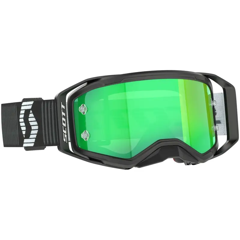 Motokrosové brýle SCOTT Prospect 2.0 černo-bílé se zeleným zrcadlovým sklem Sleva