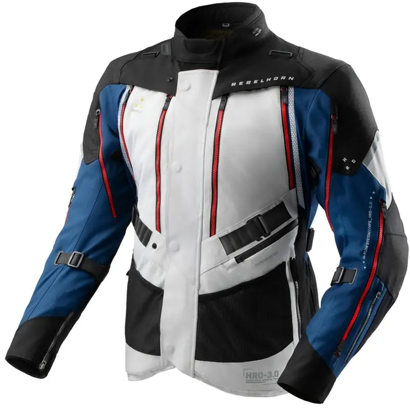 Must-Have Bunda na motorku Rebelhorn Hardy 3.0 modro-šedo-červená