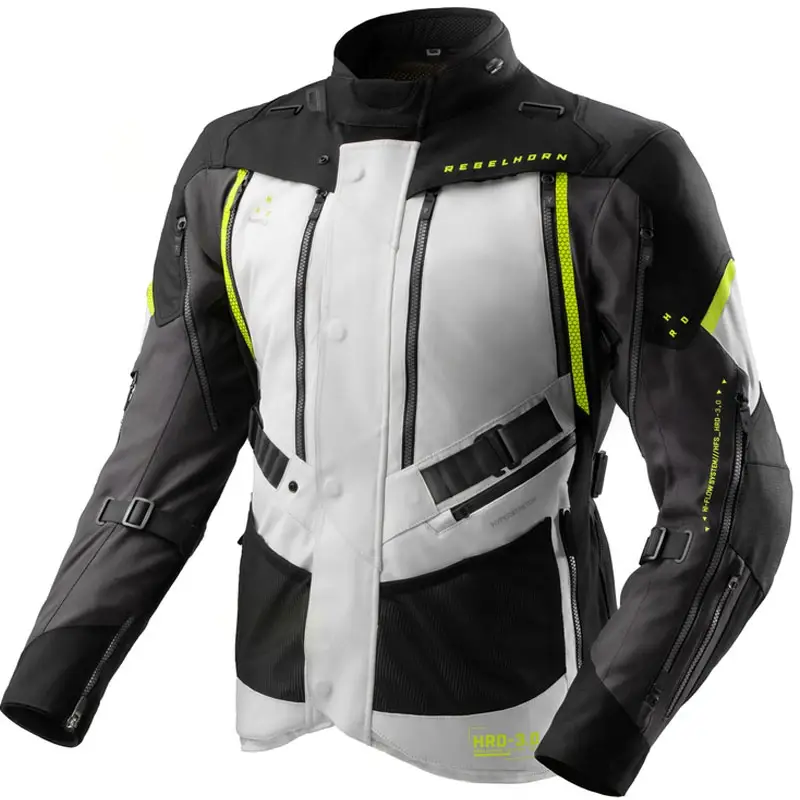 Kup Teď Bunda na motorku Rebelhorn Hardy 3.0 černo-šedo-fluo žlutá