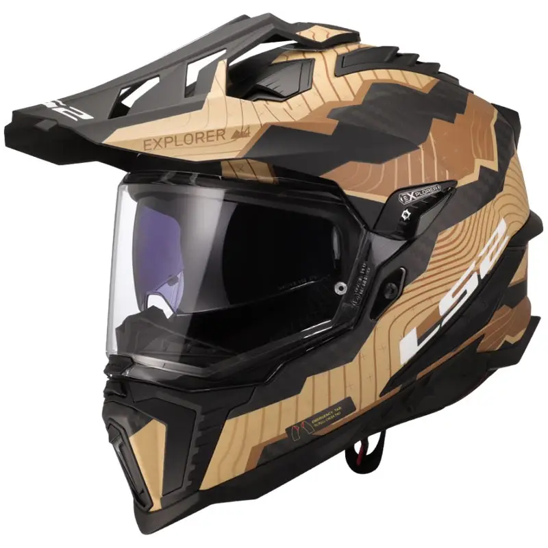 Enduro helma na motorku LS2 MX701 Explorer C Trick hnědo-písková Hit Sezóny