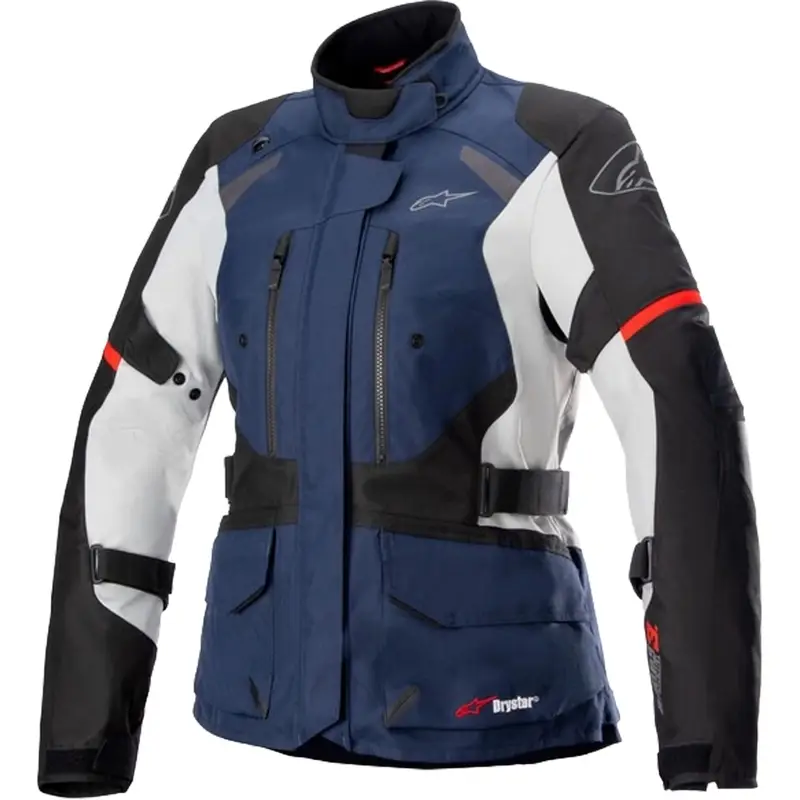 Dámská bunda na motorku Alpinestars Stella Andes Drystar tmavě modro-černo-světle šedo-červená Horká Nabídka