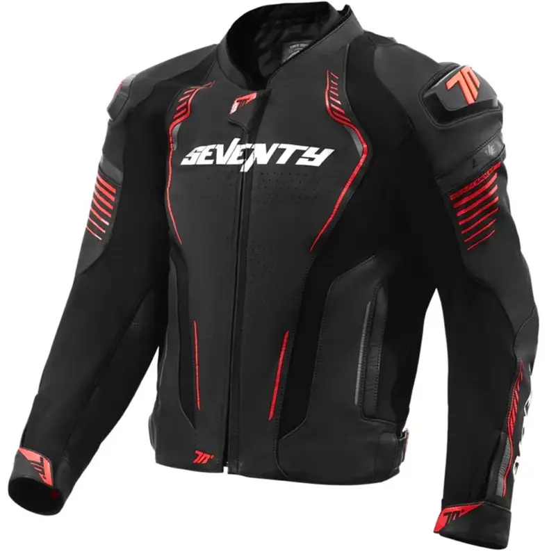 Kožená bunda na motorku Seventy Degrees SD-JL24 Spoiler černo-červená Objednat Nyní