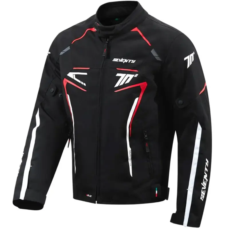 Bunda na motorku Seventy Degrees SD-JR65 Piston černo-červeno-bílá Expresní Doručení