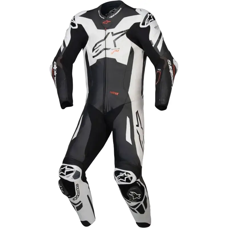 Jednodílná kožená kombinéza Alpinestars GP Plus V4 Sprint, Tech-air kompatibilní černo-bílo-červená fluo Pouze Dnes