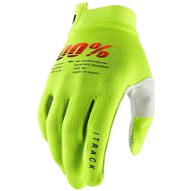 Motokrosové rukavice 100% - USA ITRACK fluo zelené Oblíbený