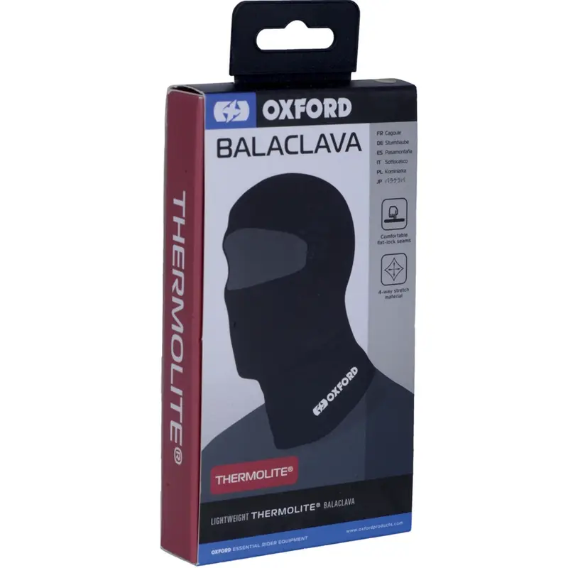 Bezpečná Platba Kukla na motorku Oxford Balaclava Thermolite® černá
