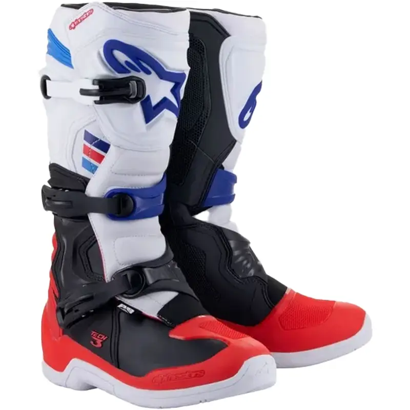 Motokrosové boty Alpinestars TECH 3 bílo-černo-modro-červené Must-Have