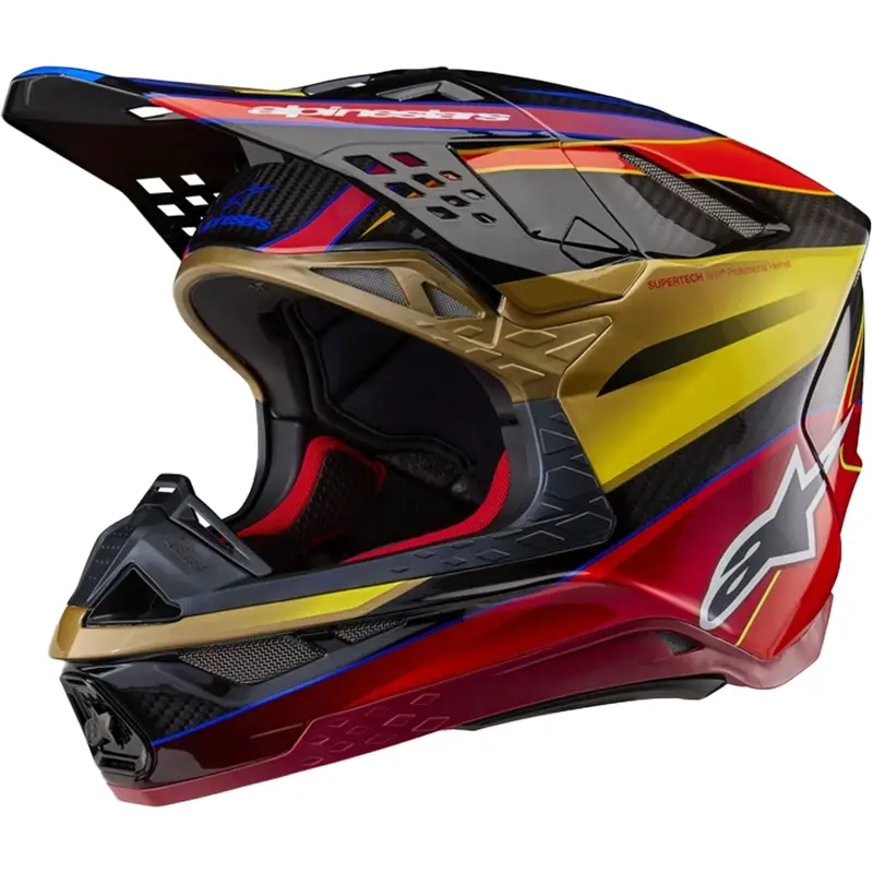 Motokrosová helma na motorku Alpinestars Supertech S-M10 Era zlato-červená Nízká Cena