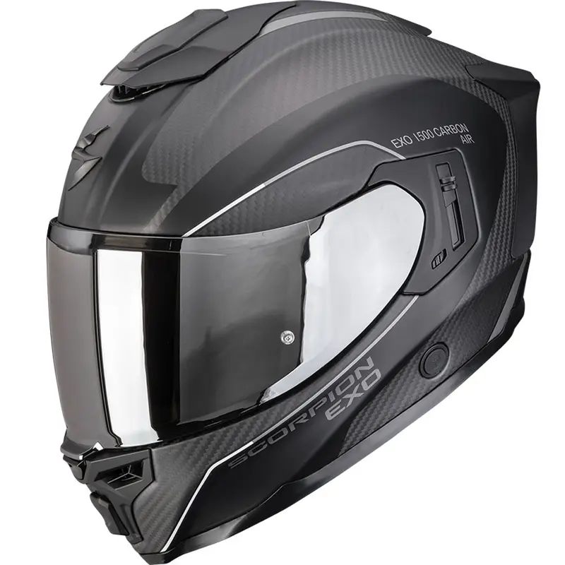 Integrální helma na motorku Scorpion EXO-1500 Carbon Air Mundi matná černo-stříbrná Aktuální