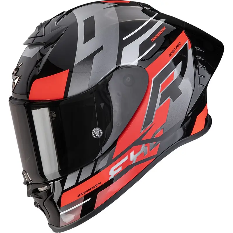 Integrální helma na motorku Scorpion EXO-R1 EVO II Air Adrenaline černo-červeno-stříbrná Oblíbený