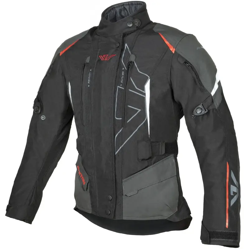 Autentický Dámská bunda na motorku Ayrton Teressa II černo-šedo-fluo červená