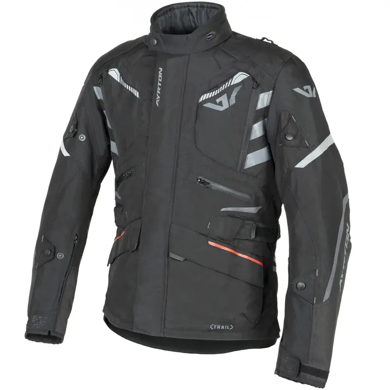 Must-Have Bunda na motorku Ayrton Trail černo-šedo-červená