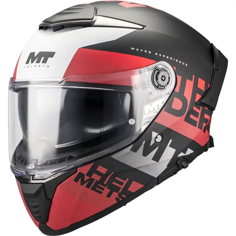 Sezónní Sleva Integrální helma na motorku MT Thunder 4 SV Waves B5 matná černo-červená