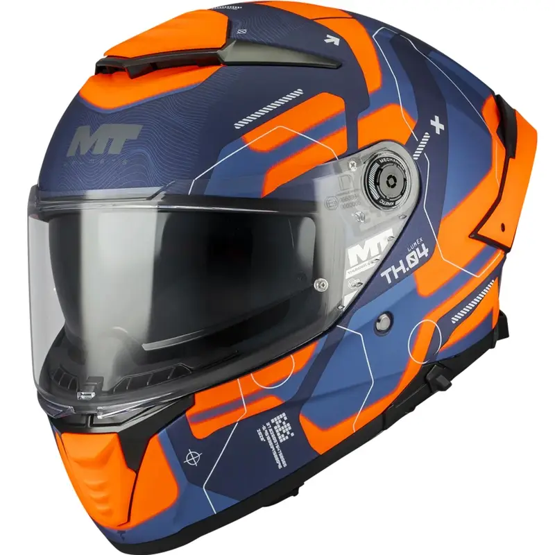 Integrální helma na motorku MT Thunder 4 SV Lumex C24 modro-oranžová Ihned K Objednání