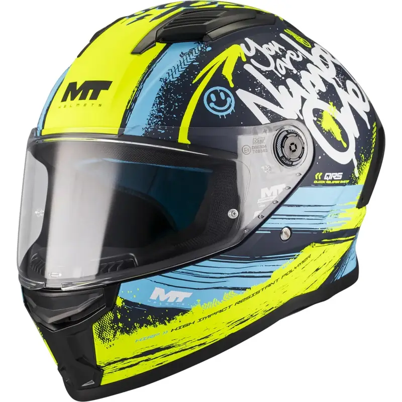 Expresní Doručení Integrální helma na motorku MT Stinger 2 Rocket C3 modro-fluo žlutá