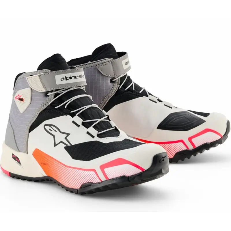 Dámské boty na motorku Alpinestars Stella CR-X Drystar bílo-světle šedo-černo-fluo růžové Ověřený