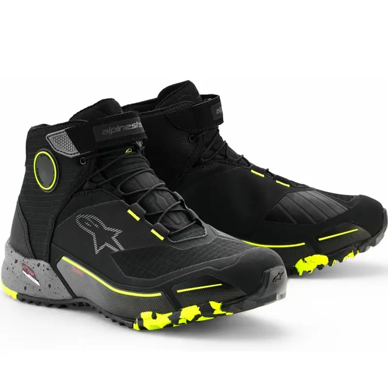 Boty na motorku Alpinestars CR-X Drystar černo-tmavě šedo-fluo žluté Časově Omezené