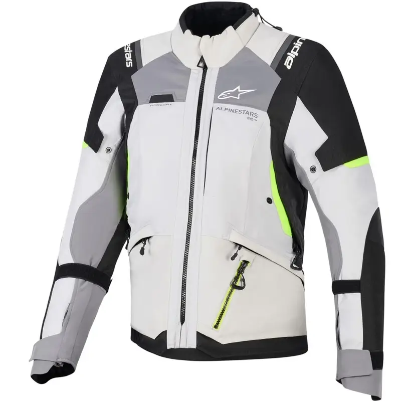 Dámská bunda na motorku Alpinestars Stella Andes V4 Drystar tmavě šedo-světle šedo-černo-fluo žlutá Must-Have
