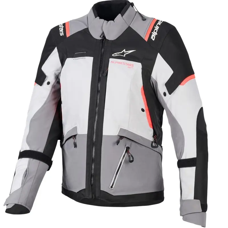 Sezónní Sleva Dámská bunda na motorku Alpinestars Stella Andes V4 Drystar tmavě šedo-světle šedo-černo-červená
