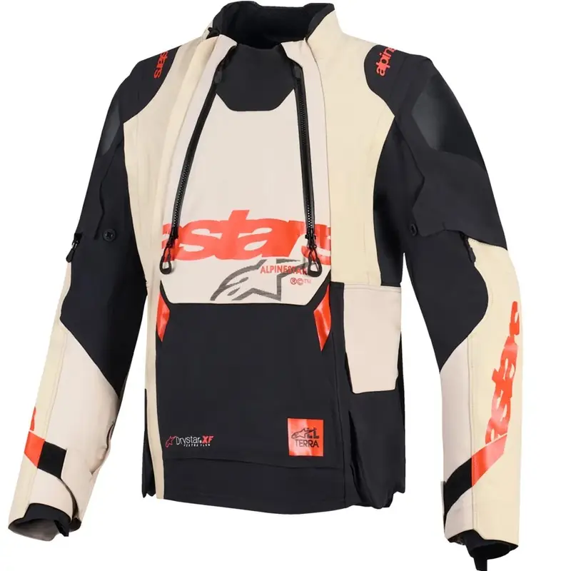 Sleva Bunda na motorku Alpinestars Halo PRO Drystar XF krémovo-černo-červená