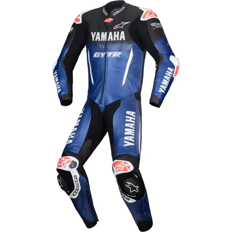 Výprodej Jednodílná kožená kombinéza na motorku Alpinestars GP-R7 YAMAHA GYTR kolekce TECH-AIR kompatibilní modro-černo-bílo-červená