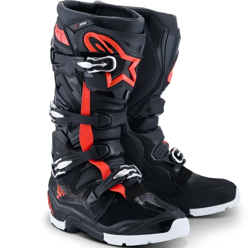 Boty na motorku Alpinestars TECH 7 Enduro Drystar černo-fluo červeno-bílé Časově Omezené