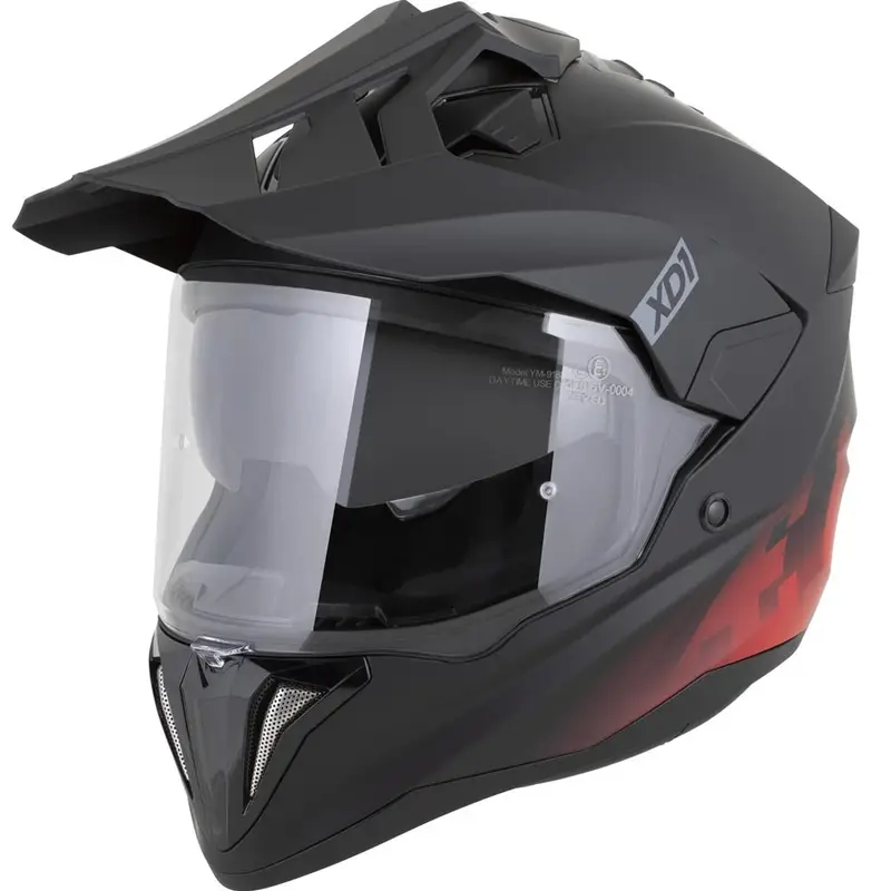 Enduro helma na motorku ZED XD1 matná černo-červená Zlevněný