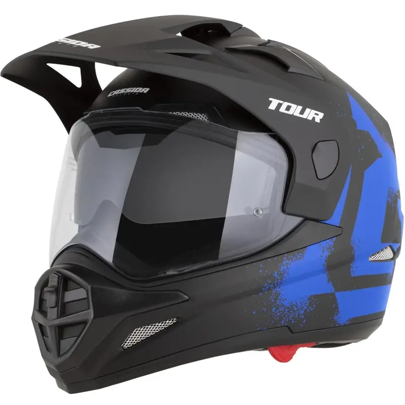 Enduro helma na motorku Cassida Tour 2.0 Crew matná černo-modrá Nejlepší Cena