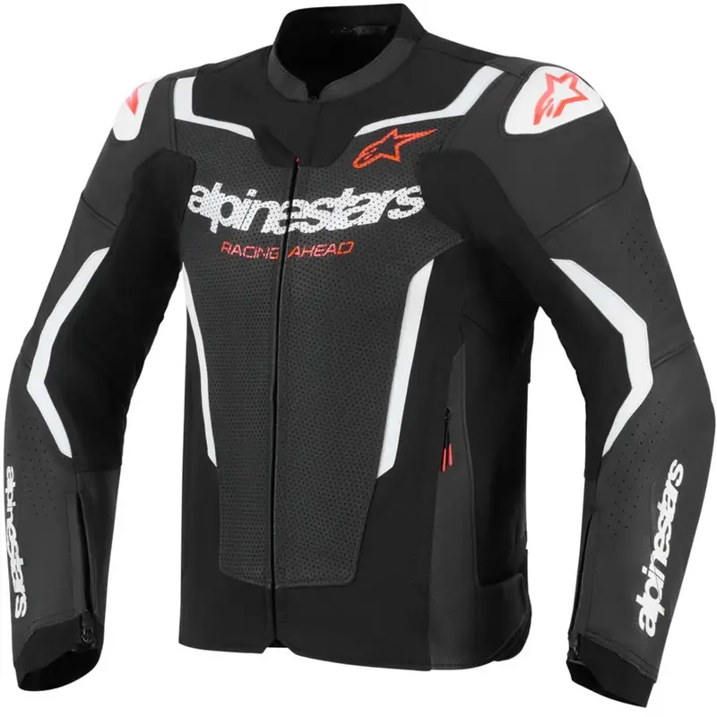 Novinka Kožená bunda na motorku Alpinestars GP Force V2 Airflow černo-bílá