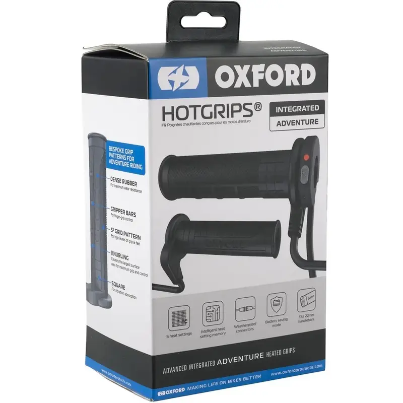 Vyhřívané gripy Oxford HotGrips Advanced Integrated Adventure černé Výprodej