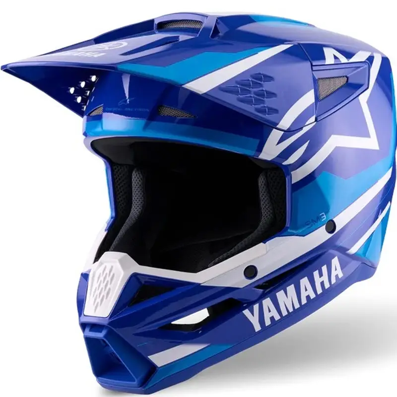 Pouze Dnes Motokrosová helma na motorku Alpinestars S-M3 YAMAHA kolekce modro-bílá