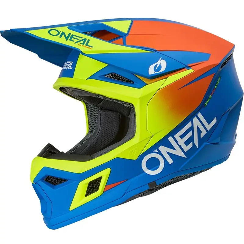 Dětská motokrosová helma O´Neal 3SRS Solid matná modro-fluo žlutá Pouze Dnes