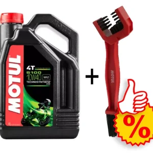 Cenový Hit Sada olej 5100 Ester 10W-40 4 l + kartáč na čištění řetězu Motul