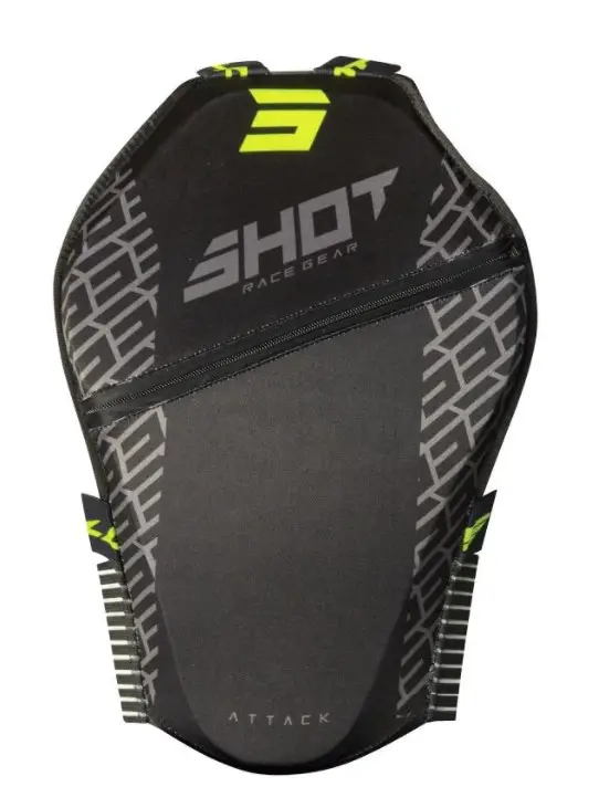 Časově Omezené Chránič zad Shot Attack černý-fluo žlutý
