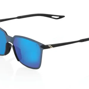 Sluneční brýle 100% LEGERE SQUARE Soft Tact Black černé (modrá chromová skla) Bezpečná Platba