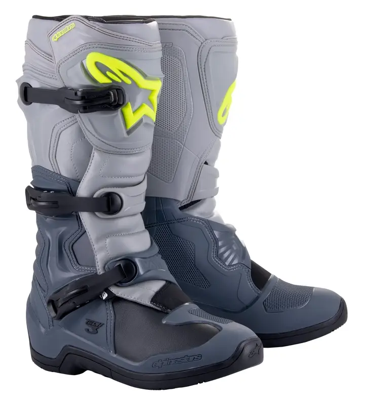 Poslední Šance Boty na motorku Alpinestars Tech 3 světle šedo-černo-fluo žluté