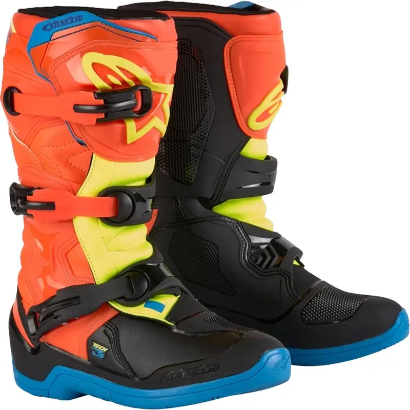 Nízká Cena Dětské boty na motorku Alpinestars Tech 3S Youth oranžovo fluo-modro-fluo žluto-černé