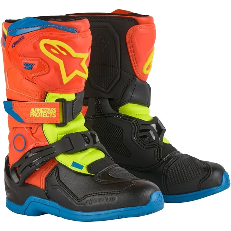 Dětské boty na motorku Alpinestars Tech 3S Kids fluo oranžovo-modro-fluo žluto-černé Koupit Online
