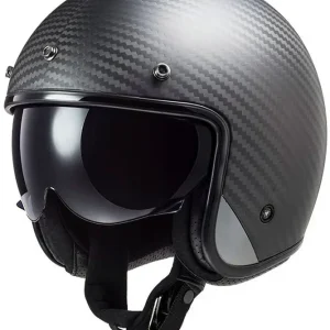 Vysoce Kvalitní Otevřená helma na motorku LS2 OF601 Bob II Carbon Solid černá matná