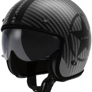 Cenová Bomba Otevřená helma na motorku LS2 OF601 Bob II Carbon Star černá matná