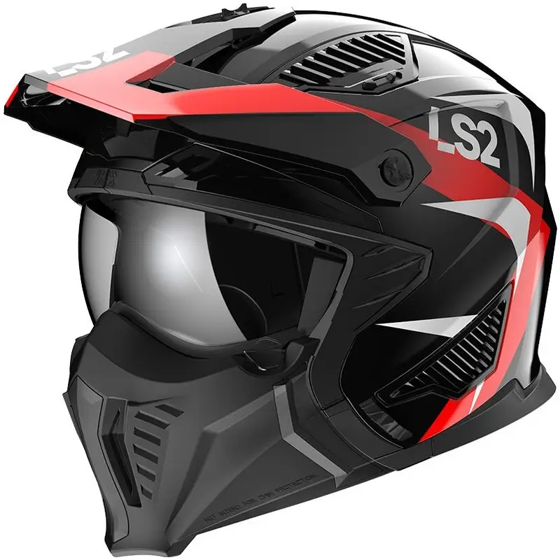 Helma na motorku LS2 OF606 Drifter Triality černo-červená Akční Cena